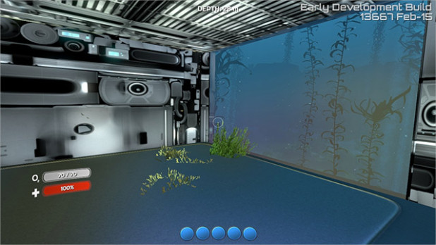 Inside a prototype sea base compartment, complete with whacky textures